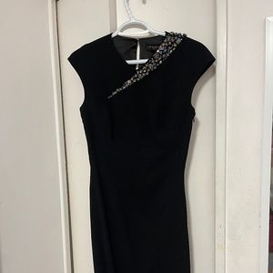 Ted Baker Black Cocktail Dress with Sleeveless and Embellished Ted Size 1 | US 4